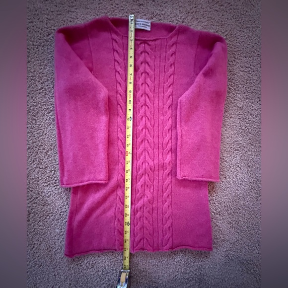 Maus & Hoffman 100% Scottish Cashmere Pink Sweater Size M Chunky Knit - Picture 5 of 8